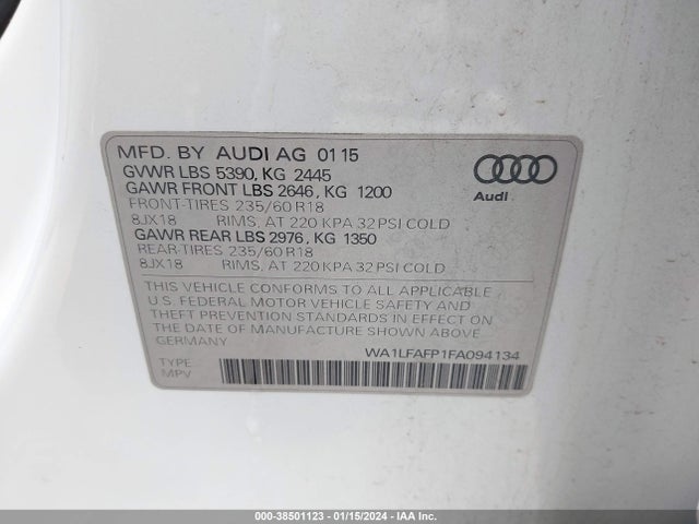 Audi Q5 2.0t Premium 2015 WA1LFAFP1FA094134 Image 9