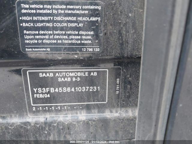 2004 SAAB 9-3 YS3FB45S641037231 Photo 8