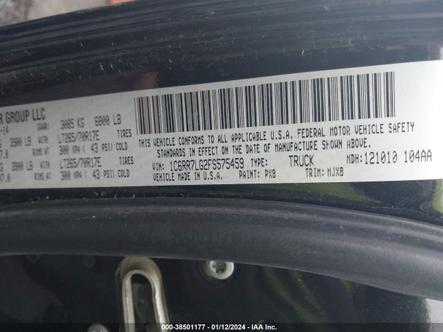 1C6RR7LG2FS575459 RAM 1500 Outdoorsman