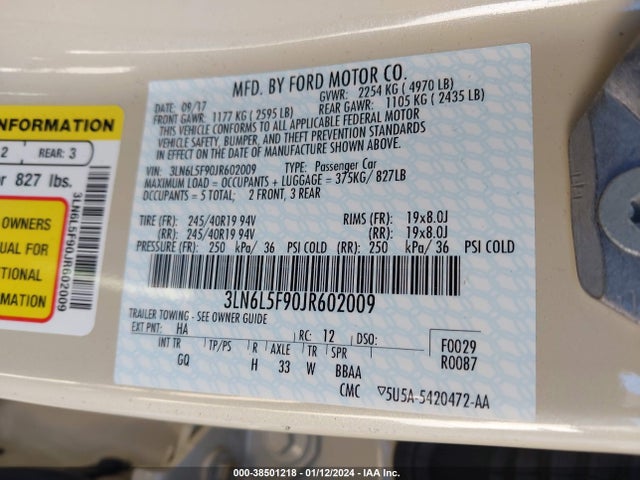 Lincoln Mkz Reserve 2018 3LN6L5F90JR602009 Image 9