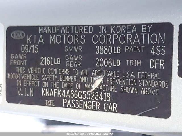 KIA FORTE LX 2016 KNAFK4A66G5523418 Image 9