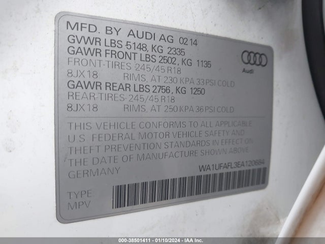 WA1UFAFL3EA120684 Audi Allroad 2.0t Premium