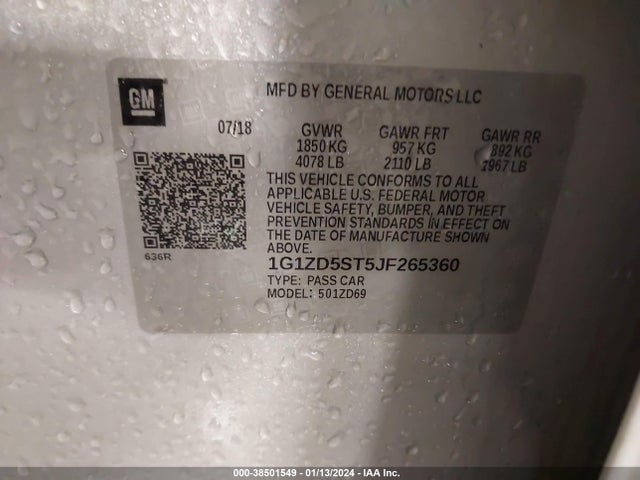Chevrolet MALIBU LT 2018 1G1ZD5ST5JF265360 Image 9