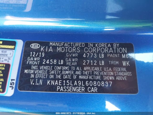 KNAE15LA9L6080837 KIA Stinger Gt-line