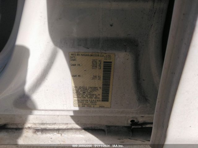 1N4AL3AP5GN314285 Nissan Altima 2.5/2.5 S/2.5 Sl/2.5 Sr/2.5 Sv