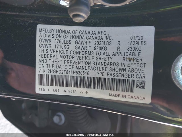 Honda Civic Sport 2020 2HGFC2F84LH530516 Image 9