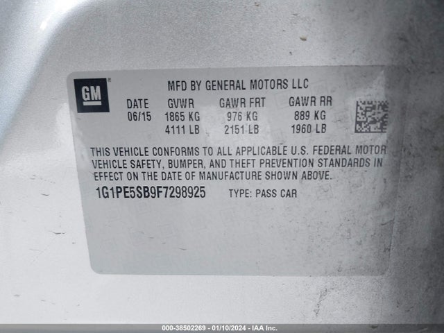 Chevrolet Cruze 2lt Auto 2015 1G1PE5SB9F7298925 Image 9