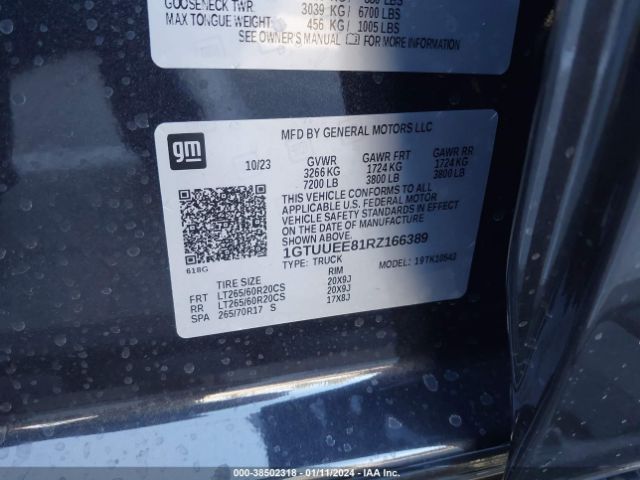 1GTUUEE81RZ166389 GMC Sierra 1500 4wd  Short Box At4