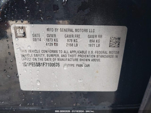 Chevrolet Cruze 2lt Auto 2015 1G1PE5SB1F7100676 Image 9