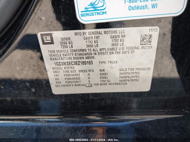 Chevrolet Silverado 1500 2lz 2014 1GCVKSEC3EZ189163 Image 9