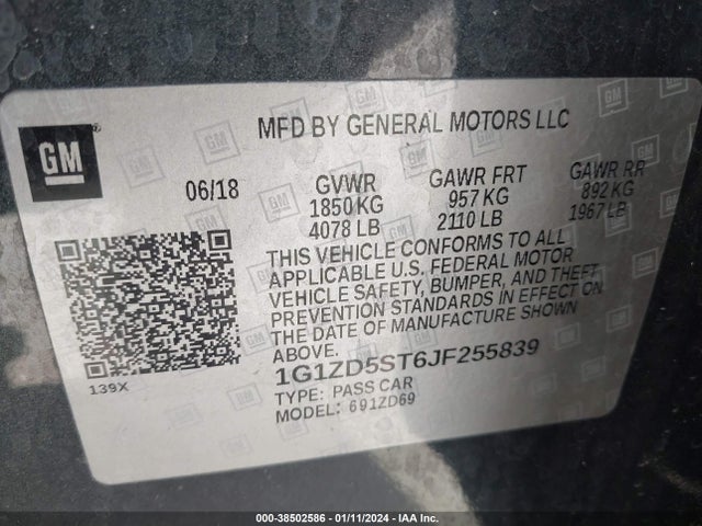 Chevrolet MALIBU LT 2018 1G1ZD5ST6JF255839 Image 9