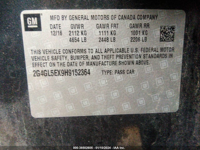 2G4GL5EX9H9152364 Buick Regal Turbo Sport Touring