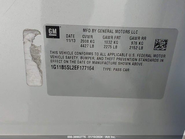 Chevrolet Malibu 1ls 2014 1G11B5SL2EF177164 Image 9