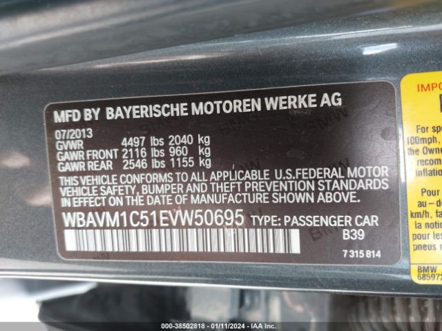 WBAVM1C51EVW50695 BMW X1 Sdrive28i