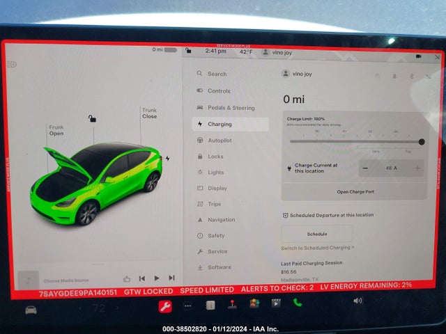 7SAYGDEE9PA140151 Tesla Model Y