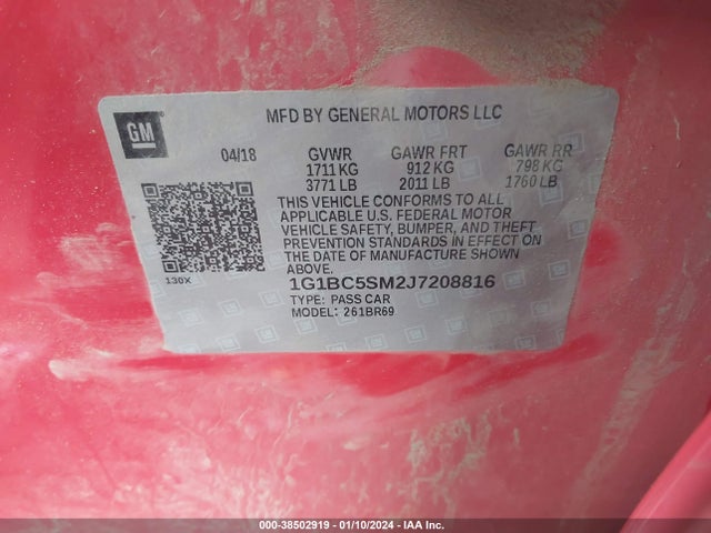 Chevrolet Cruze Ls Auto 2018 1G1BC5SM2J7208816 Image 9