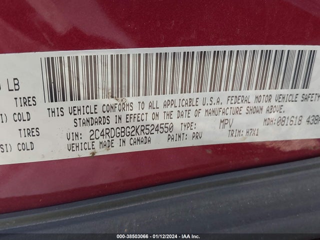 Dodge Grand Caravan Se 2019 2C4RDGBG2KR524550 Image 9