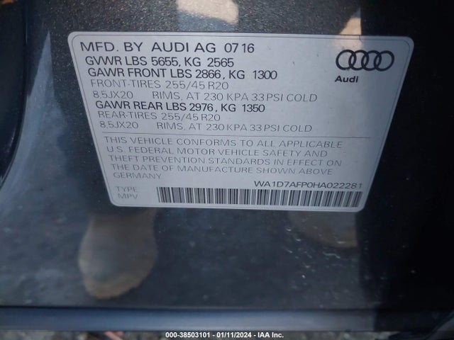 WA1D7AFP0HA022281 Audi Q5 3.0t Premium Plus
