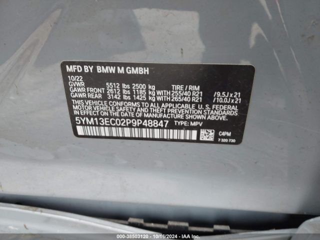 5YM13EC02P9P48847 BMW X3 M