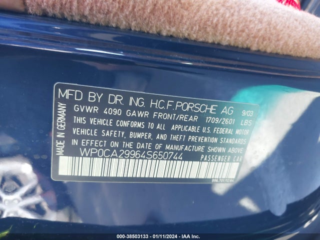 2004 PORSCHE 911 WP0CA29964S650744 Photo 8