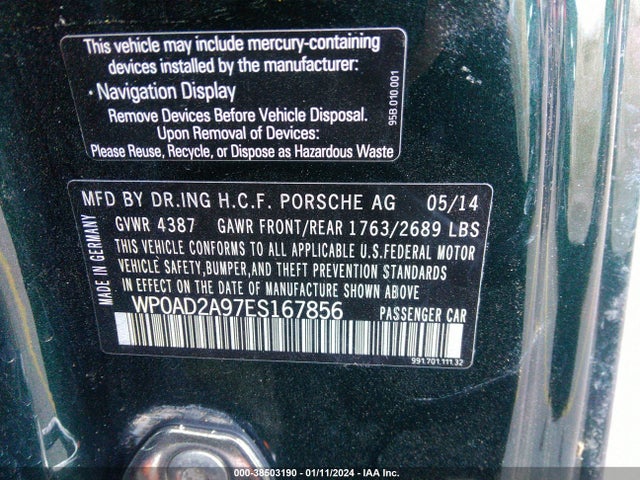 2014 PORSCHE 911 WP0AD2A97ES167856 Photo 8