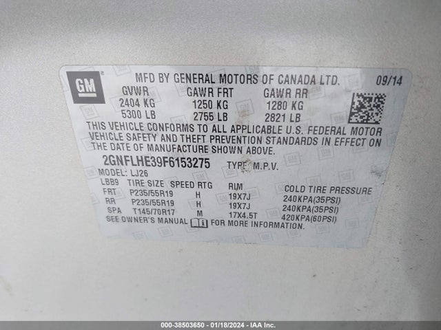 Chevrolet Equinox Ltz 2015 2GNFLHE39F6153275 Image 9