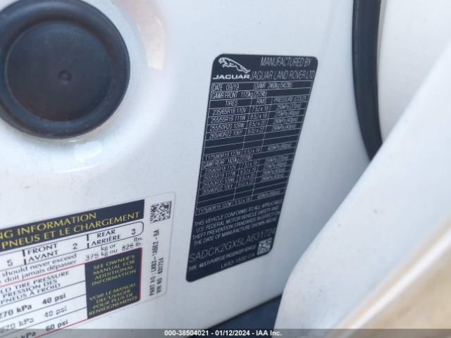 2020 JAGUAR F-PACE SADCK2GX5LA631724 Photo 8