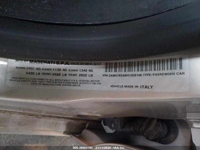 ZAM57XSA8H1258106 Maserati Ghibli