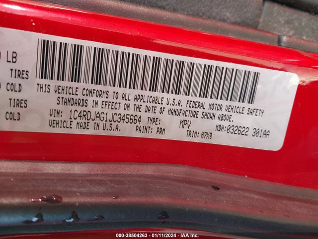 Dodge Durango Sxt Awd 2018 1C4RDJAG1JC345664 Image 9