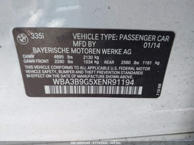 WBA3B9G5XENR91194 BMW 335i Xdrive