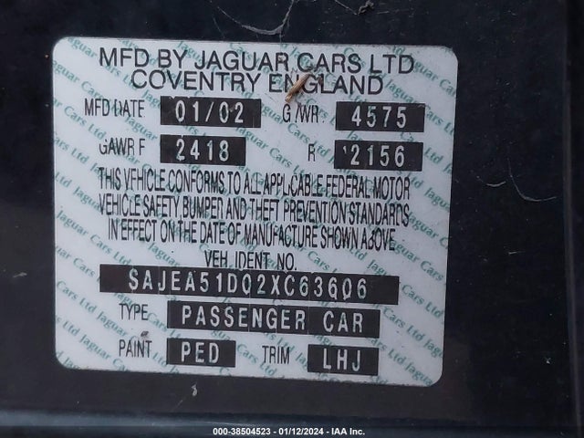 2002 JAGUAR X-TYPE SAJEA51D02XC63606 Photo 8