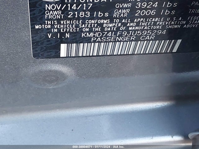 Hyundai ELANTRA SE 2018 KMHD74LF9JU595294 Image 9