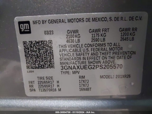 Chevrolet Equinox Awd Lt 2023 3GNAXUEG2PS205570 Image 9