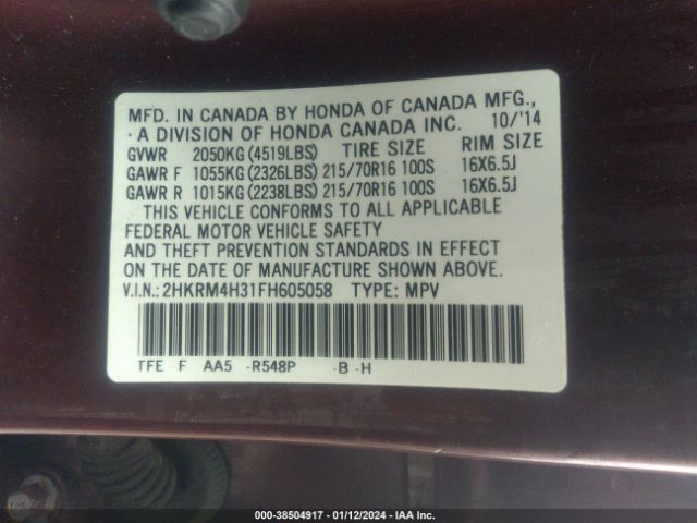 2HKRM4H31FH605058 Honda CR-V LX