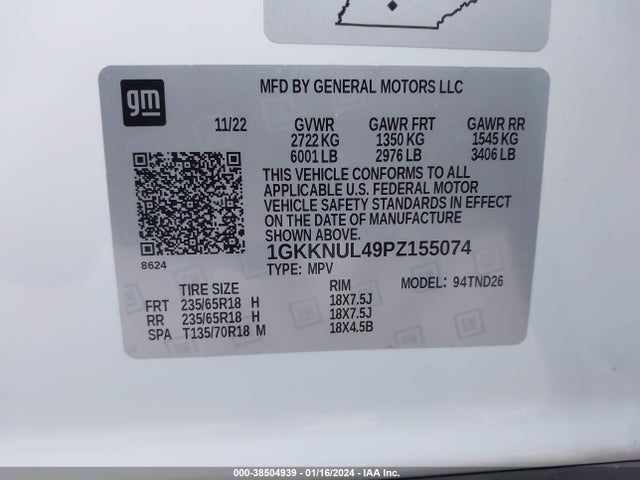 GMC Acadia Awd Slt 2023 1GKKNUL49PZ155074 Image 9