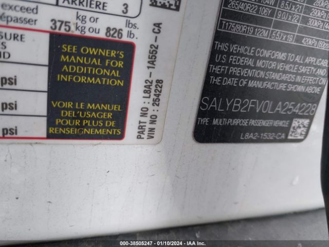 SALYB2FV0LA254228 Land Rover Range Rover Velar P340 S