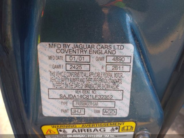 2001 JAGUAR XJ SAJDA14C81LF32352 Photo 8
