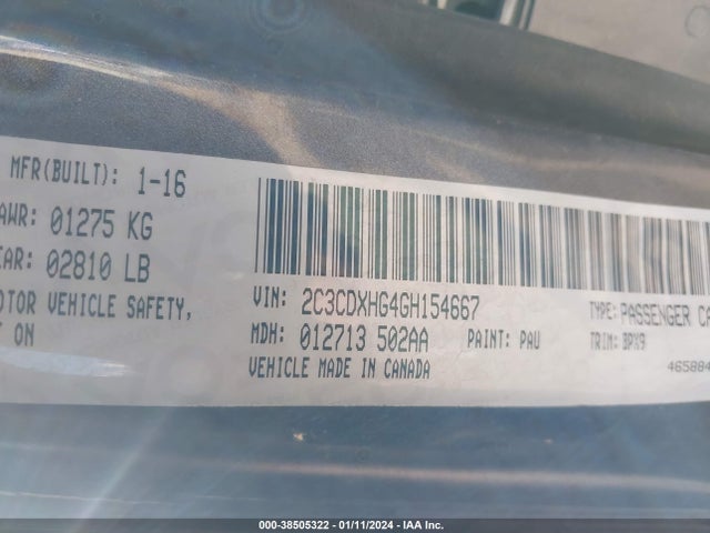Dodge Charger Sxt 2016 2C3CDXHG4GH154667 Image 9