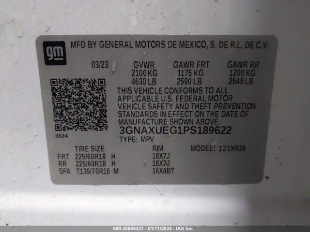 Chevrolet Equinox Awd Lt 2023 3GNAXUEG1PS189622 Image 9