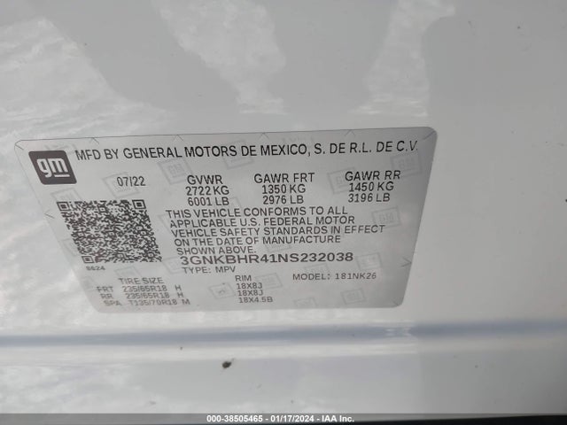 Chevrolet Blazer Awd 2lt 2022 3GNKBHR41NS232038 Image 9