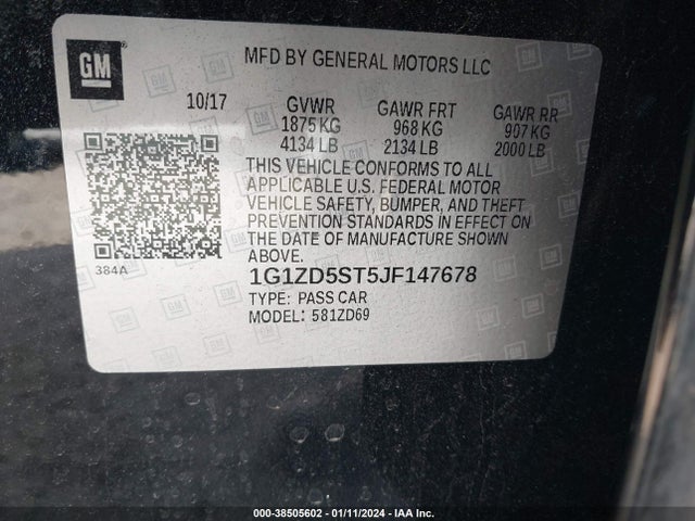 Chevrolet MALIBU LT 2018 1G1ZD5ST5JF147678 Image 9