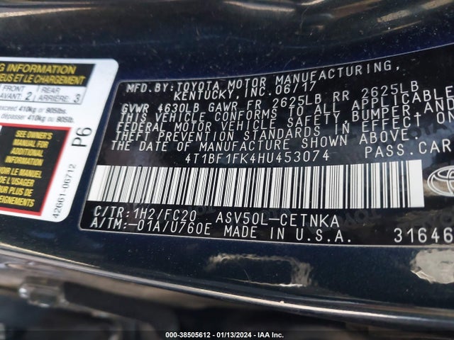 Toyota CAMRY LE 2017 4T1BF1FK4HU453074 Image 9