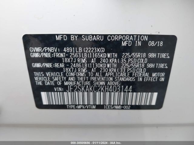 2019 SUBARU FORESTER JF2SKAKC2KH403144 Photo 8