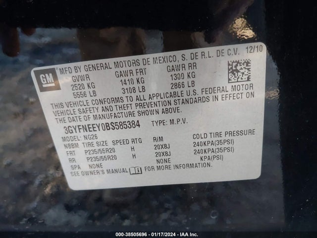 2011 CADILLAC SRX 3GYFNEEY0BS585384 Photo 8