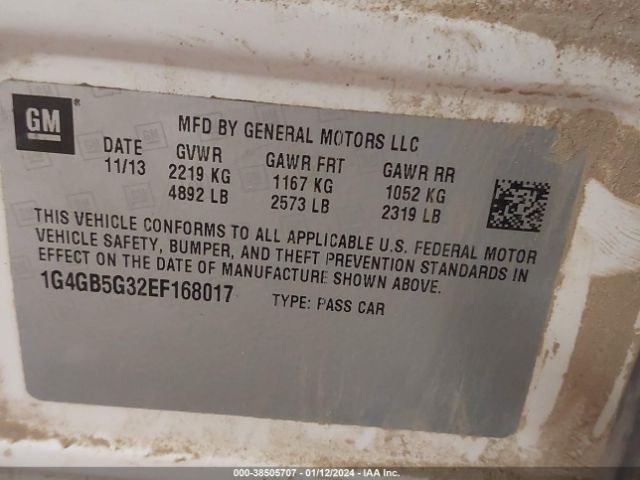 1G4GB5G32EF168017 Buick Lacrosse Leather Group