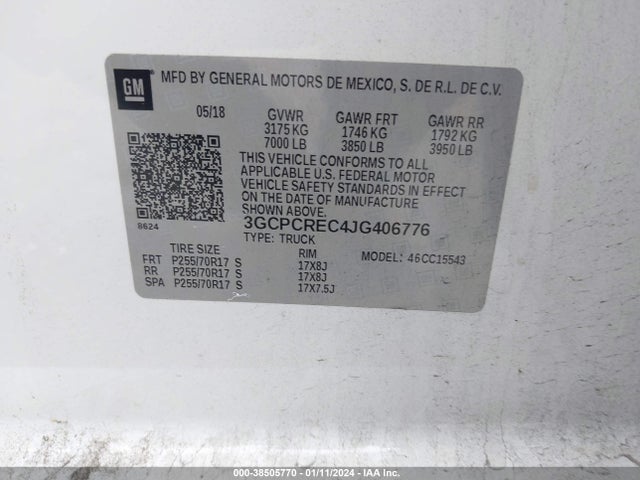 Chevrolet Silverado 1500 1lt 2018 3GCPCREC4JG406776 Image 9