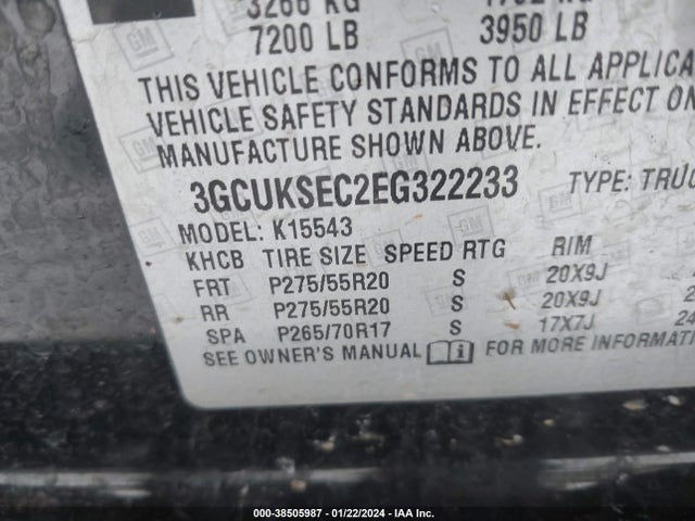 Chevrolet Silverado 1500 2lz 2014 3GCUKSEC2EG322233 Image 9