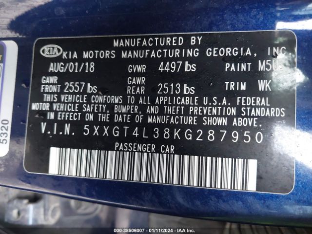 5XXGT4L38KG287950 KIA Optima S
