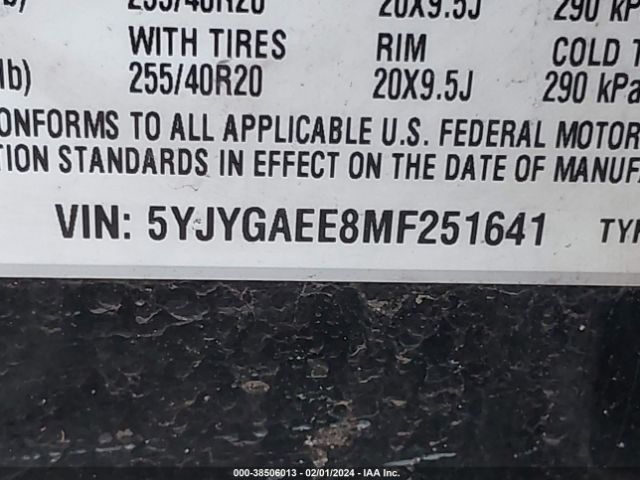 2021 TESLA MODEL Y 5YJYGAEE8MF251641 Photo 8