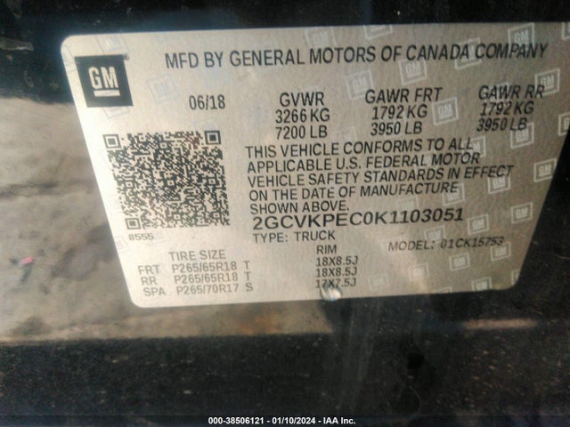 Chevrolet Silverado 1500 Ld Lt 2019 2GCVKPEC0K1103051 Image 9